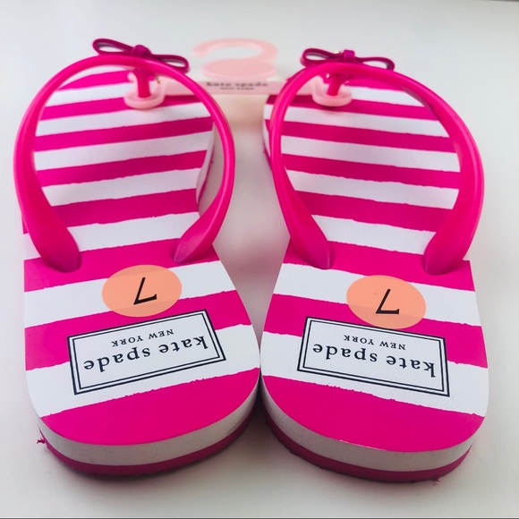 Kate Spade Pink Flip Flop Sandal Fifi Bow 5 - Picture 5 of 8